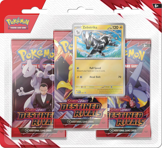 Pokemon TCG Scarlet & Violet Destined Rivals Three Booster Blister Pack (Receive one at Random)