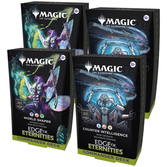 Magic: The Gathering Edge of Eternities Commander Deck Bundle - 2 of Each Deck (2 World Shaper + 2 Counter Intelligence)